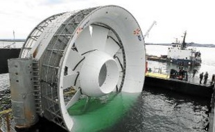 L'une des quatre hydroliennes du parc EDF construites par DCNS.
