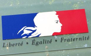 Illustration de la devise républicaine "Liberté, Egalité, Fraternité".