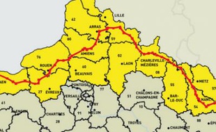 Le parcours du train de déchets nucléaires qui doit partir vendredi 5 novembre de La Hague