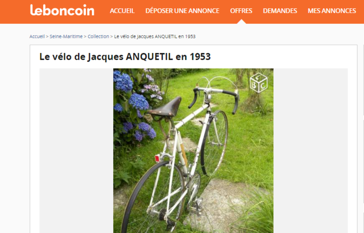 Le Bon Coin Un v lo de Jacques Anquetil mis en vente