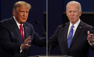 Donald Trump et Joe Biden leur de leur dernier débat le 22 octobre 2020.