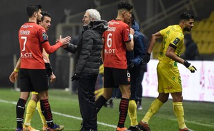 Raymond Domenech à la fin du derby breton.