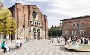 Le futur parvis de Saint-Sernin.