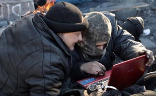 Manifestants anti-Ianoukovitch à Kiev, le 5 février 2014