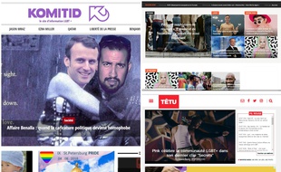Captures d'écran de sites d'info LGBT