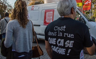 Lors d'une manifestation intersyndicale à Paris, le 9 octobre 2018.