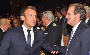 Emmanuel Macron et Renaud Muselier, président LR de la région Paca, le 24 juin 2019 à Marseille.