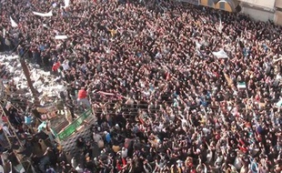 Capture d'écran d'une vidéo prise lors d'une manifestation à Homs, en Syrie, le 27 décembre 2011.