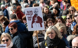 Manifestation contre le projet de loi Blanquer le 04/04/2019. Crédit:Jacques Witt/SIPA.