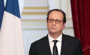 Le président François Hollande lors d'une conférence de presse le 17 mars 2015 à l'Elysée à Paris