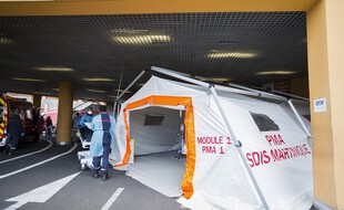 A l'hôpital de Fort-de-France, le 30 juillet.