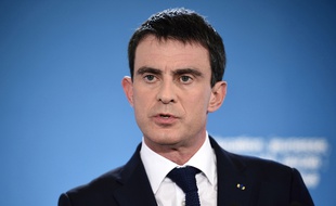 Manuel Valls lors d'une conférence de presse à Matignon le 22 janvier 2015.