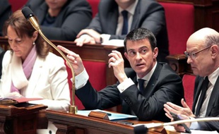 Le Premier ministre Manuel Valls à l'Assemblée nationale à Paris, le 2 mars 2016