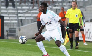 Taye Taiwo, latéral gauche de l'OM, face à Lorient, le 21 août 2010