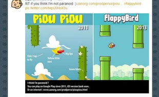 A gauche, le jeu mobile Piou piou contre les cactus, sorti en 2011. A droite, Flappy Bird, sorti en 2013.