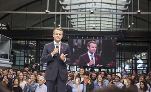 Le président de la République Emmanuel Macron lors de l'inauguration de Station F, à Paris le 29 juin 2017.