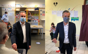 Jean-Luc Moudenc (LR) le maire sortant de Toulouse et son adversaire l'écologiste Antoine Maurice (Archipel citoyen) ont voté ce dimanche matin pour le second tour des municipales.