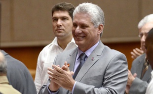 Miguel Diaz-Canel, nouveau dirigeant cubain, le jour de son élection à l'Assemblée à La Havane, le 18 avril 2018.