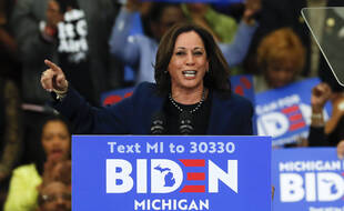 Kamala Harris lors d'un meeting de Joe Biden dans le Michigan, le 9 mars 2020.