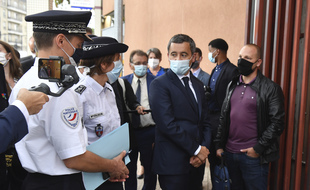 Le ministre de l'Intérieur lors d'une opération anti drogue le 1er septembre dernier à Choisy-leRoi (Val-de-Marne)
