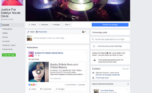Capture d'écran d'une page Facebook créée en hommage à l'adolescente américaine décédée.