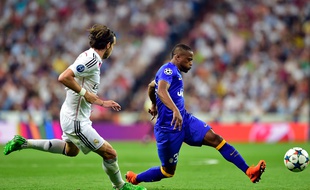Le Français de la Juventus de Turin Patrice Evra contre le Real Madrid, le 13 mai 2015.