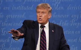 Donald Trump, pendant le débat qui l'a opposé à Joe Biden, le 29 septembre.