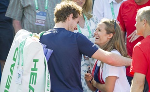 Andy Murray et Kim Sears lors de la rencontre de Coupe Davis Grande-Bretagne-France, le 19 juillet 2015.