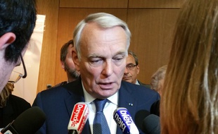 Jean-Marc Ayrault à Strasbourg pour une conférence de presse sur l'Europe.