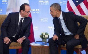 François Hollande et Barack Obama lors du sommet de l'Otan à Newport, le 5 septembre 2014