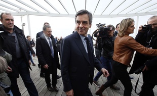 François Fillon, peu avant son meeting à Biarritz, le vendredi 24 mars 2017.