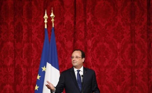 Le président François Hollande à l'Elysée, le 22 mai 2014