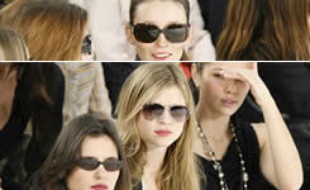 Les people en force au défilé prêt-à-porter Chanel le 2 mars 2007. (De haut en bas et de gauche à droite: Audrey Marnay, Virgine Ledoyen, Clémence Poésy, Jessica Biel, Joanna Preiss et Lilly Allen).