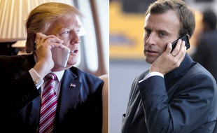 Donald Trump et Emmanuel Macron (photomontage).