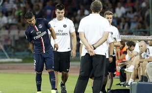 Thiago Silva après sa blessure, le 11 août 2014