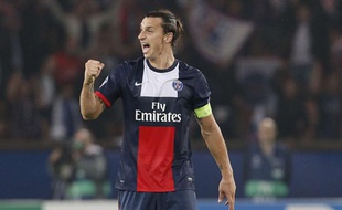Le joueur du PSG, Zlatan Ibrahimovic, lors d'un match de Ligue des champions contre Benfica, el 2 octobre 2013 à Paris.