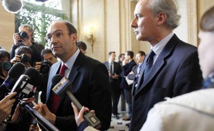 Eric Woerth et Georges Tron à Paris le 12 avril 2010