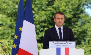 Emmanuel Macron le 10 juin 2017 à Oradour-sur-Glane.