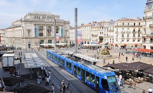 Le tramway à Montpellier.
