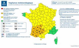 Bulletin d'alerte aux orages de Météo-France