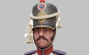 Des scientifiques français et russes ont reconstitué le visage d'un soldat napoléonien gravement blessé pendant la campagne de Russie en 1812.