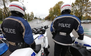 Illustration. Strasbourg le 05 novembre 2014. Motards de la police nationale.