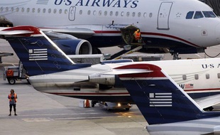 Des avions de la compagnie américaine US Airways à l'aéroport de Boston, le 19 juillet 2011.