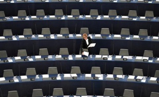L'hémicyle du Parlement européen de Strasbourg le 23 novembre 2015