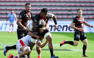 Iosefa Tekori et le Stade Toulousain ont chuté face à Lyon en Top 14 au stade Ernest-Wallon, le 24 octobre 2020.