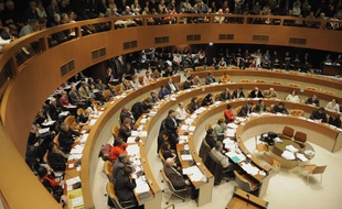 Salle du conseil au centre administratif.