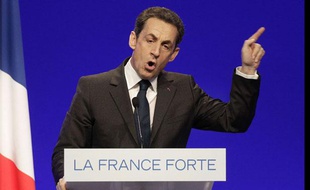 Nicolas Sarkozy en meeting à Clermont-Ferrand, le 28 avril