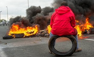 Un manifestant de MyFerryLink