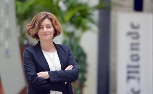 La directrice du Monde Natalie Nougayrède le 7 mars 2013 au siège du journal Le Monde à Paris