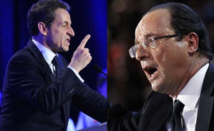 Nicolas Sarkozy et François Hollande, candidats à l'élection présidentielle 2012.